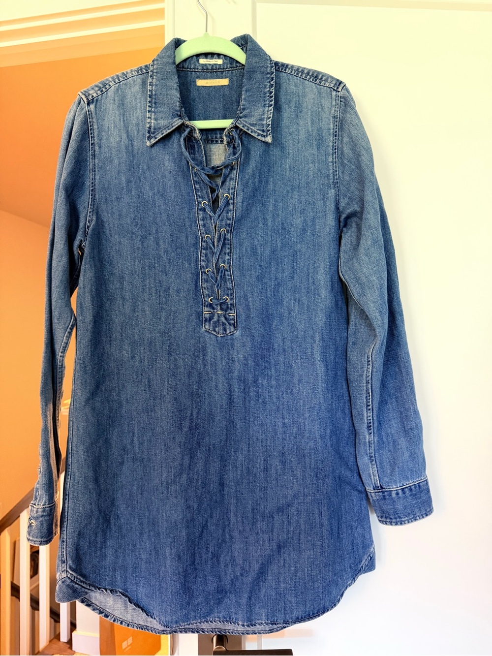 MOTHER Indigo Denim Shirt Dress